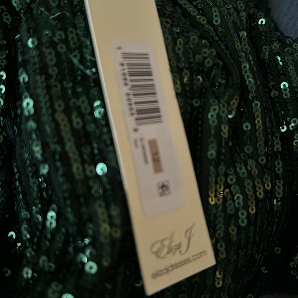 NWT Beautiful Hunter Green Eliza J Sequin Maxi Dress Size 12 - Picture 2 of 8